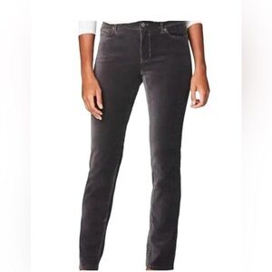 J Jill Jeans Pants Sz 14 Petite Mid Rise Velvet Velour Cotton Spandex Blend Gray